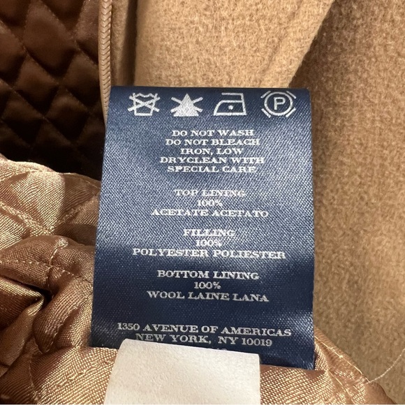 Burberry Men’s Peacoat Camel Tan Mid Length Coat Wool Cashmere Size Medium - Picture 12 of 16